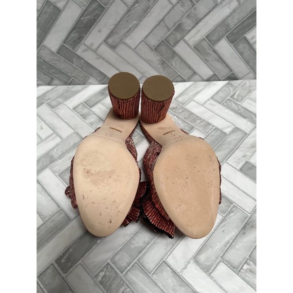 Loeffler Randall Penny Pleated Knot Mule in Metallic Rose, Size 6.5, - Picture 3 of 3